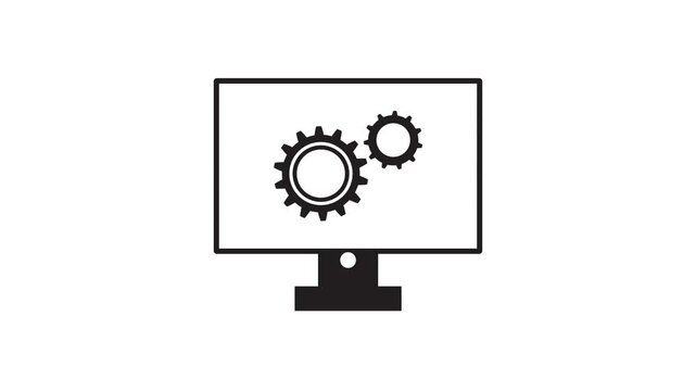Animated monitor icon representing a computer screen, ideal for technology, digital workspace, remote work, or software interface visuals. 4k animation