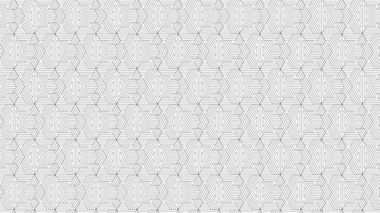 Fototapeta premium Minimal Abstract Seamless Vector Geometric Pattern with Elegant Gold Lines on White Background, Oriental Water Wave Inspired Design for Luxury Wallpaper and Modern Backgrounds