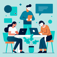 Modern office interior with natural light and contemporary furniture