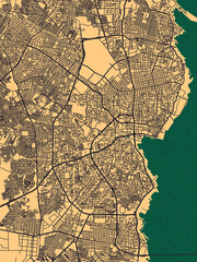 Maracaibo Venezuela City Street Map. Downtown printable Landmarks, print city painting, travel art city banner modern art background abstract city