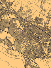 Fototapeta premium Mashhad Iran City Street Map. Downtown printable Landmarks, print city painting, travel art city banner modern art background abstract city