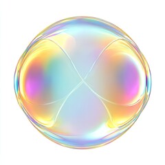Abstract iridescent sphere,  double-layered,  pastel colors