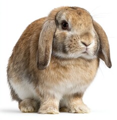 Tan rabbit with floppy ears, full body shot
