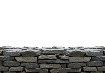 Stone wall texture isolated on transparent background