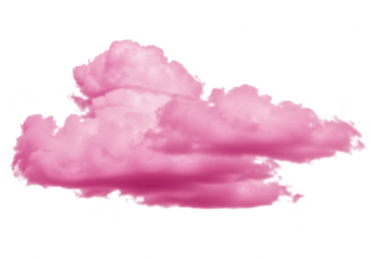 Pink cloud isolated on transparent background