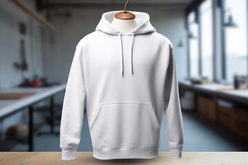 White Hoddie Mockup Background