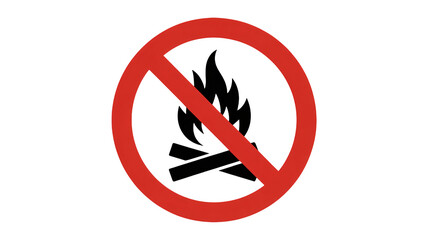 Avoid campfire risks with this universal no fires allowed symbol