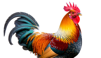 Fototapeta premium Chickens and Rooster Poses Collection, Transparent Background PNG
