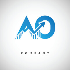 AO Financial Logo &ndash; Modern Growth Arrow Branding Symbol for Trading, Investment, Crypto and Business Identity