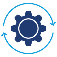 Processs Flat Blue Icon