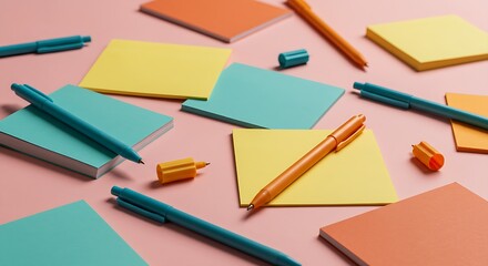 school stationery isolated on white