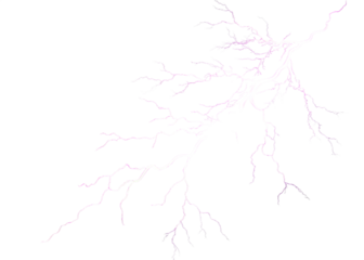 Jagged white lightning bolt illuminating the dark night sky