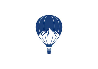Fototapeta premium Hot air balloon with mountain, a symbol of adventure and travel