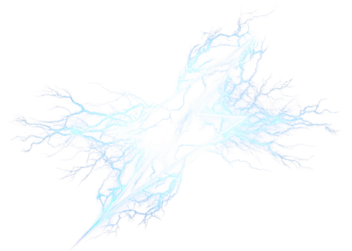 Abstract electric energy burst emanating from a sharp geometric lightning bolt shape