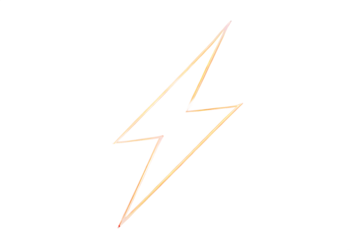 Minimalist white lightning bolt symbol glowing against a stark black background