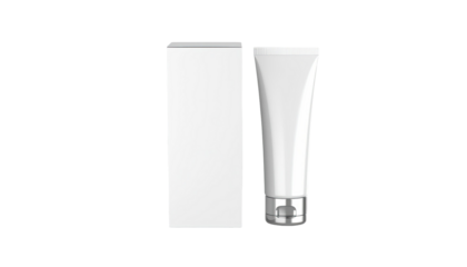 Cosmetic squeeze bottle with flip top cap for lotion cream and skincare product packaging mockup isolated on white background