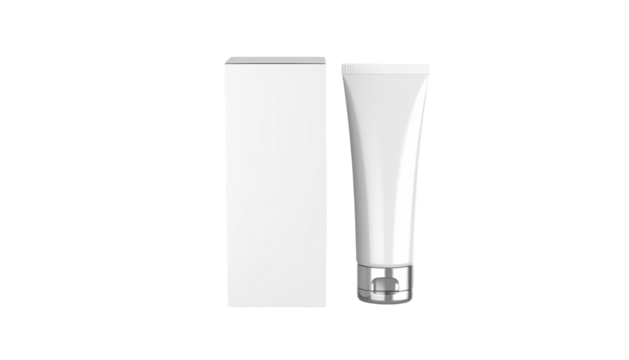 Cosmetic squeeze bottle with flip top cap for lotion cream and skincare product packaging mockup isolated on white background