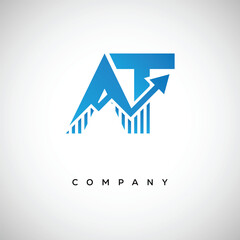 AT Financial Logo – Modern Growth Arrow Branding Symbol for Trading, Investment, Crypto and Business Identity
