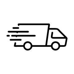 A fast delivery van icon bold outline vector illustration design