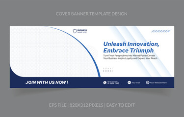 Business banner template design with image space replacement with blue color