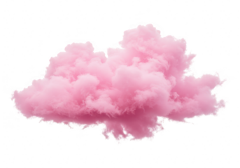 Pink cloud isolated on transparent background
