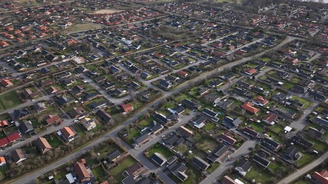aerial view of skanderborg denmark cityscape