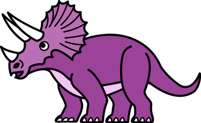 isolated illustration of Triceratops dinosaur