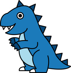 isolated illustration of a cartoon dinosaur with a big smile