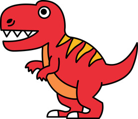 isolated illustration of a T-Rex Dinosaur Cartoon