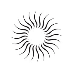 Sun star rays, burst. Radial circle radiation lines. Circulars lines beams. Spokes with radiating stripes grid. Vector graphic. Abstract illusion geometric pattern. 