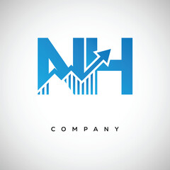 NH Financial Logo &ndash; Modern Growth Arrow Branding Symbol for Trading, Investment, Crypto and Business Identity