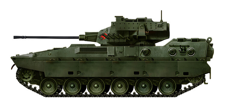 Type 89 IFV (Japanese infantry fighting vehicle armed with an Oerlikon KDE cannon (35 mm) and Type 79 Jyu-MAT heavy missiles)