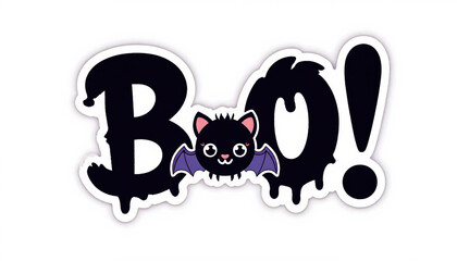 Fototapeta premium Cute cartoon bat with playful 