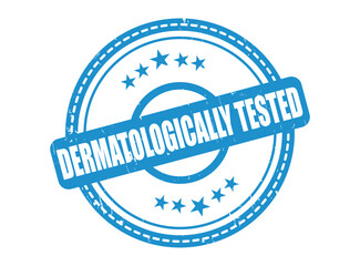 DERMATOLOGICALLY TESTED Rubber Stamp Seal with a Star Border