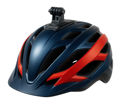 Helmet with integrated action camera mount on top
