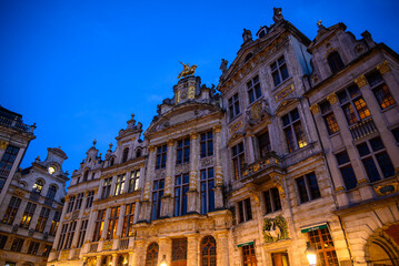 Fototapeta premium Guildhalls on the Grand-Place Grote Markt central square of Brussels, Belgium