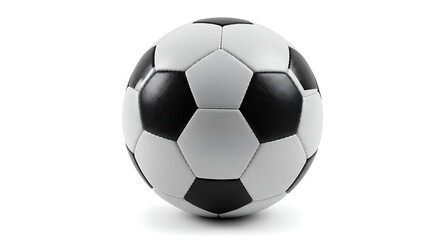 Fototapeta premium Classic black and white soccer ball with realistic texture and shadows