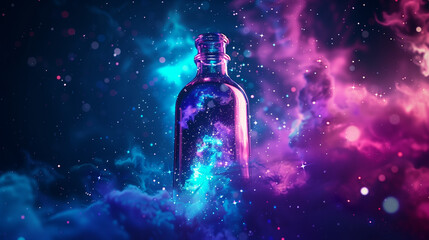Naklejka premium Bottle of Emptiness in the Galaxy