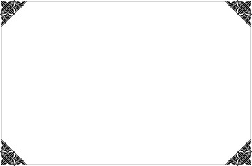 Oriental Frame Design Traditional Chinese Style Border with Geometric Corner Ornament. Lines Black Isolated. 841