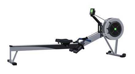 Naklejka premium Gym equipment, an illustration of a rowing machine on a white background