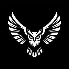 minimalist flying owl logo