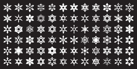 high resolution snowflake vector pack of 72 ice crystal illustrations hexagonal symmetry ideal for festive decoration