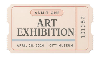 Art exhibition ticket with details