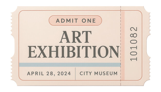 Art exhibition ticket with details