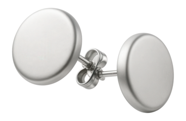 White gold stud earrings with a matte finish