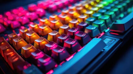 Fototapeta premium Electronic mechanical keyboard background
