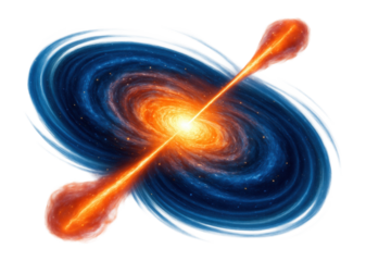 Radio galaxy with strong radio wave emissions