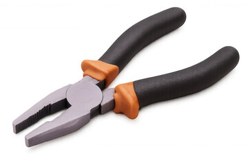 Obraz premium Combination pliers with black and orange handles isolated on a transparent background, ideal for diy and professional use