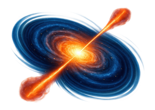 Radio galaxy with strong radio wave emissions