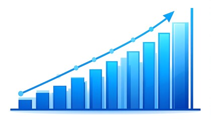Blue Bar Graph Showing Growth